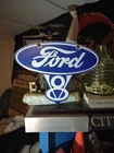 VINTAGE FORD PORCELAIN SIGN OLD MICHIGAN CAR AUTO PARTS V8 FOMOCO TRUCK SALES