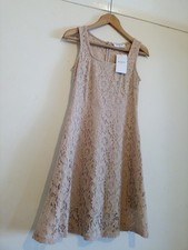 By Swan Paris floral dress mesh lace broderie englais Jacquard dusky pink BNWT