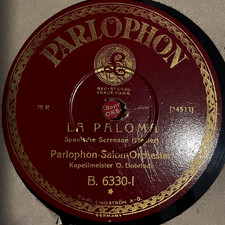 PARLOPHON SAXOPHON ORCHESTER-La Paloma/Großmütterchen/Schellack Parlophon B-6330