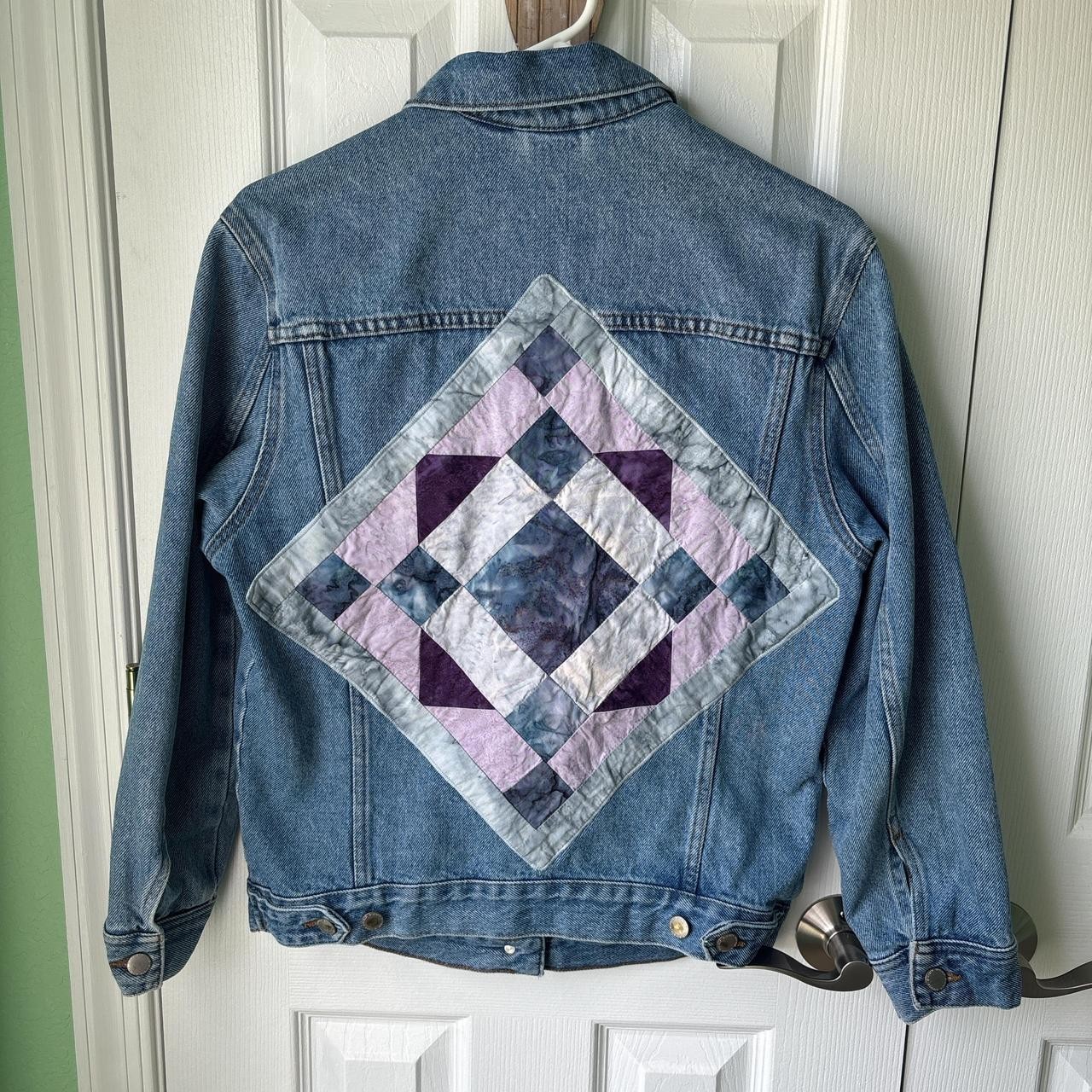 Patchwork Denim Jacket Womens 4 Blue Cottagecore … - image 4