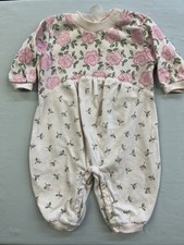 Vintage 1990s One Piece Floral Romper Size Aprox 18 Months Measurements Added 