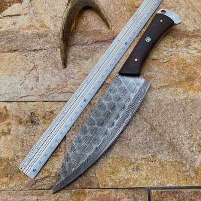 CUSTOM HAND FORGED DAMASCUS STEEL KITCHEN CHEF KNIFE 3446