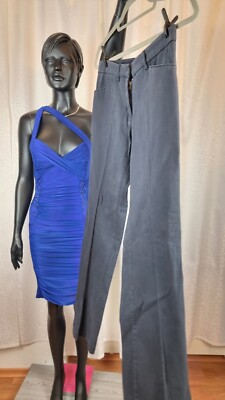 Damen Hose Vanilia Größe 34 Dunkel Blau Baumwolle Elastisch Neu,Etikett 24/564