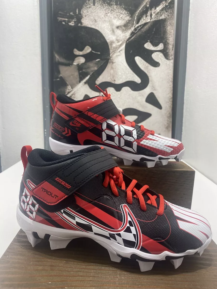 Nike Force Trout 7 GS Black Red Youth Baseball Cleat CQ7642 001
