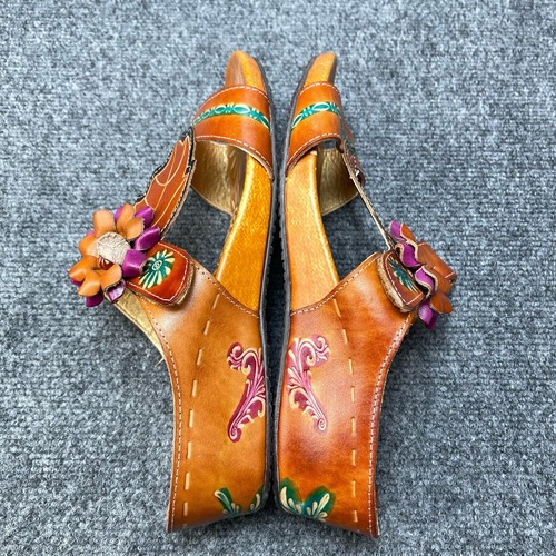 Corky's Elite Courtney Leather Hand Painted Sandal Size 10 - Picture 3 of 10