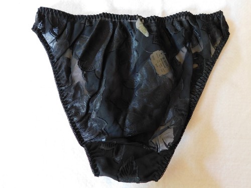 Victoria's Secret Panty L Vintage Tanga Bikini Panty Negro Bragas Talla Grande - Imagen 2 de 7