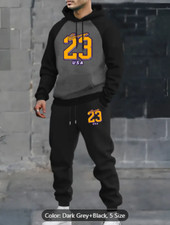 Men s Tracksuit: Casual Sports Hoodie Sweatpants Set,Stylish Fall/Winter