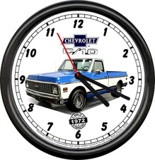 Licensed 1972 72 Blue Chevy Chevrolet C-10 Pickup General Motors Sign Wall Clock
