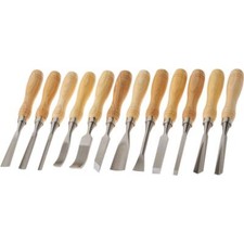 12 Piece Professional HSS High Speed Wood Carving Chisel Tool Set