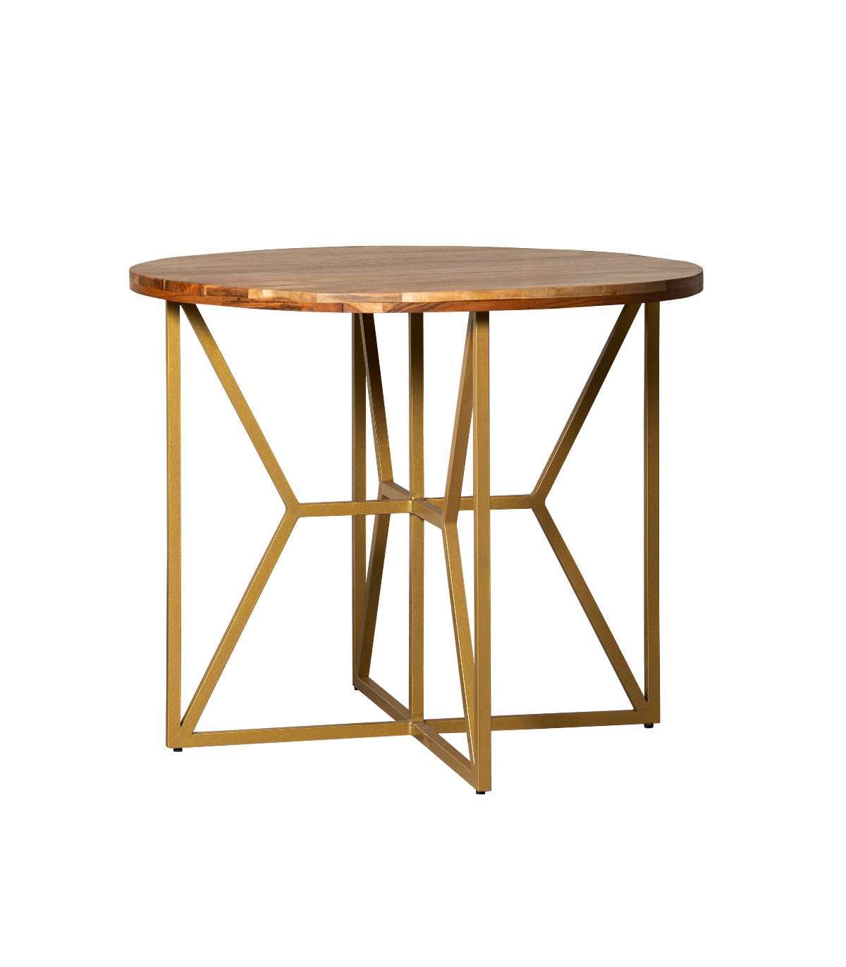 HB-HOME, Mesa para comedor redonda Md-Cloe acabado roble, 90cm(ancho) 75cm(altur