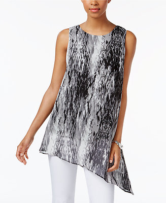 Joseph A Asymmetrical Top Gray Scale Print Size L Style #J2S245361B92M J