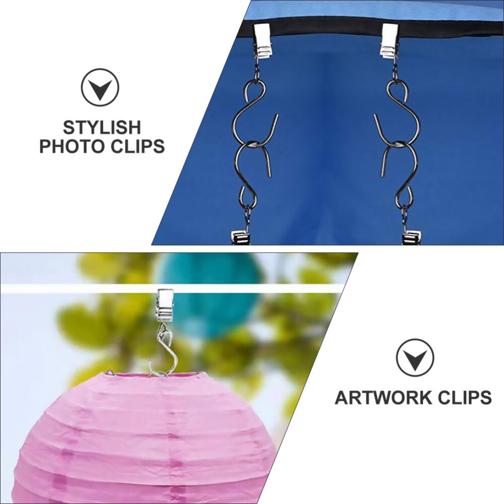 24 Pcs Metal Clip Hangers Lamp Hooks Decorative Curtain Clips eBay