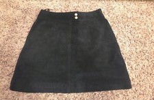 Vintage RARE Wilsons Leather Black Suede Miniskirt 90s Y2K