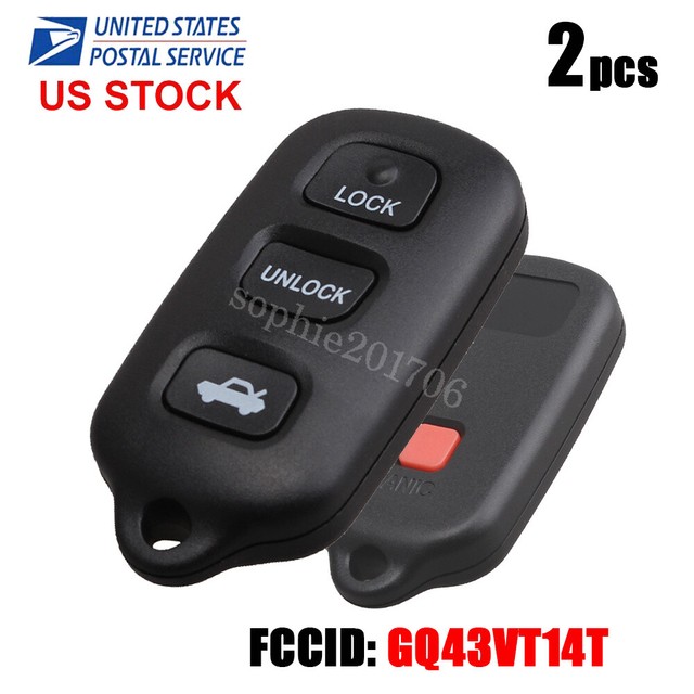 2x Replacement Keyless Entry Remote Control Key Fob For Toyota Camry