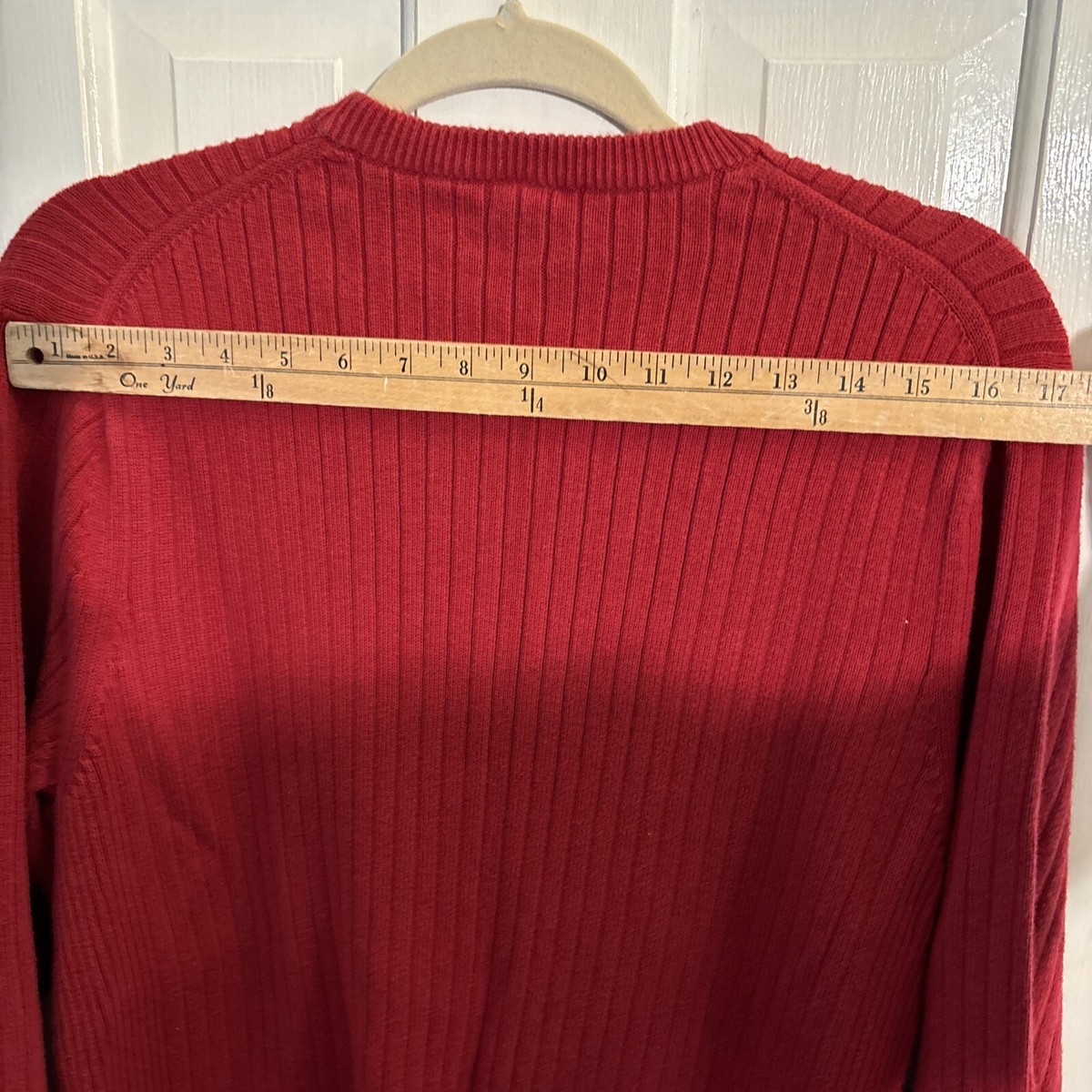 Vintage Gap Unisex Large Red Cable Knit Cotton Long Sleeve Sweater