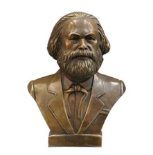 7'' Antique excellent German Great Communist Carl Marx Bust Bronze Statues