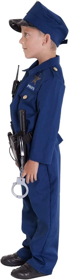 Boys Blue Police Officer Costume + Toys Kids Policeman Cop Uniform Halloween - Image 3 of 4