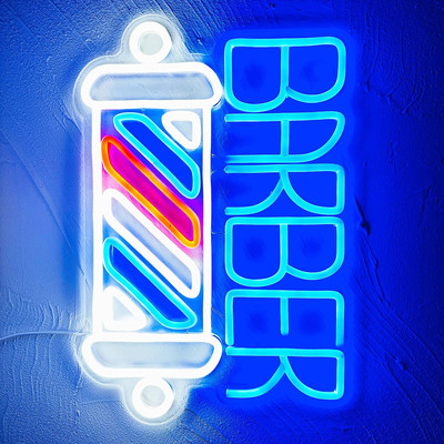 Barber Neon Sign for Barber Shops Hair Salon Decor LED Neon Light Barber Studio 