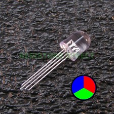 10pcs Round 10mm RGB LED Clear Lens Common Anode Ham Radio USA Seller 10x Z09