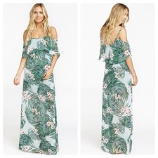Show Me Your Mumu Caitlin Ruffle Maxi Dress Hanalei Dream Chiffon XS X-Small NWT