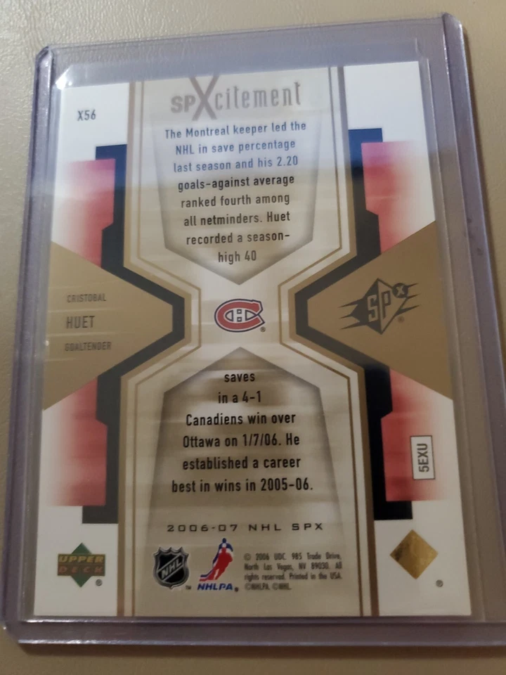 2006-07 CRISTOBAL HUET SPXCITEMENT CARD MONTREAL CANADIENS 444/999 - Image 2 of 2
