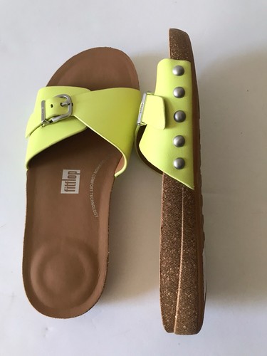 FITFLOP SUNNY LIME IQUSHIONS HEBILLA AJUSTABLE CUERO TOBOGANES SUPERIORES TALLA 7 NUEVO SIN CAJA - Imagen 6 de 8