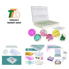 100 Microscope Slides with Specimens for Kids and Adults, Prepared Microscope...