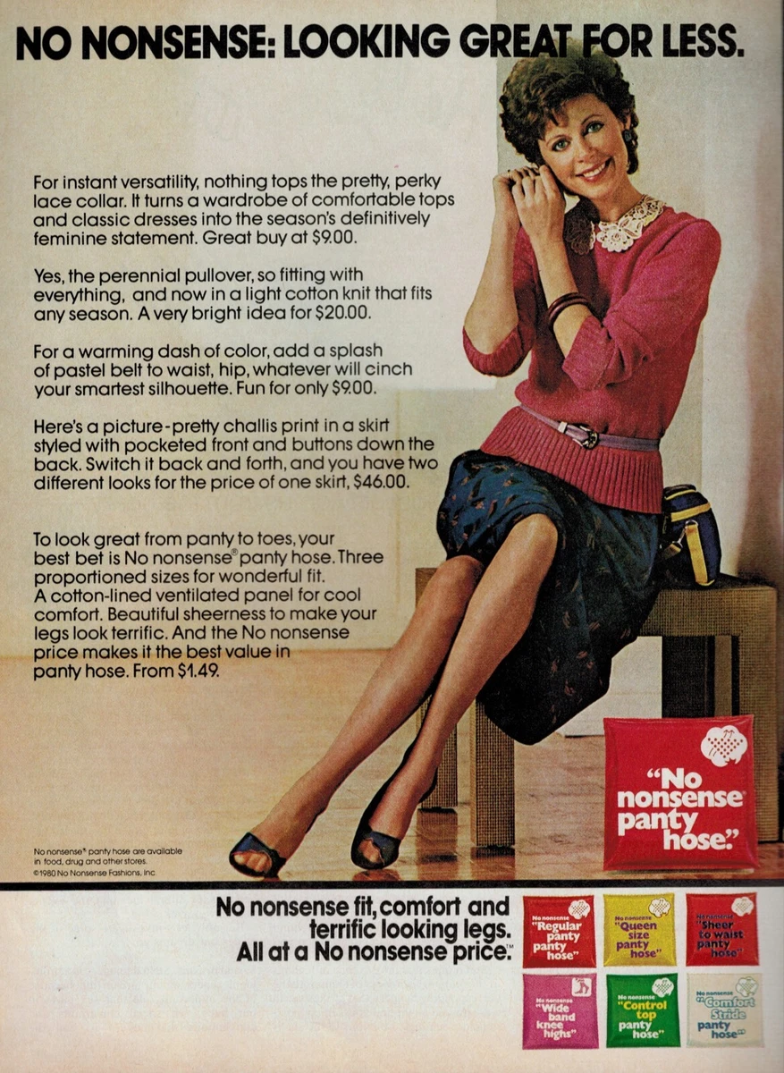 1980 NO NONSENSE Pantyhose sheer Magazine Print AD eBay
