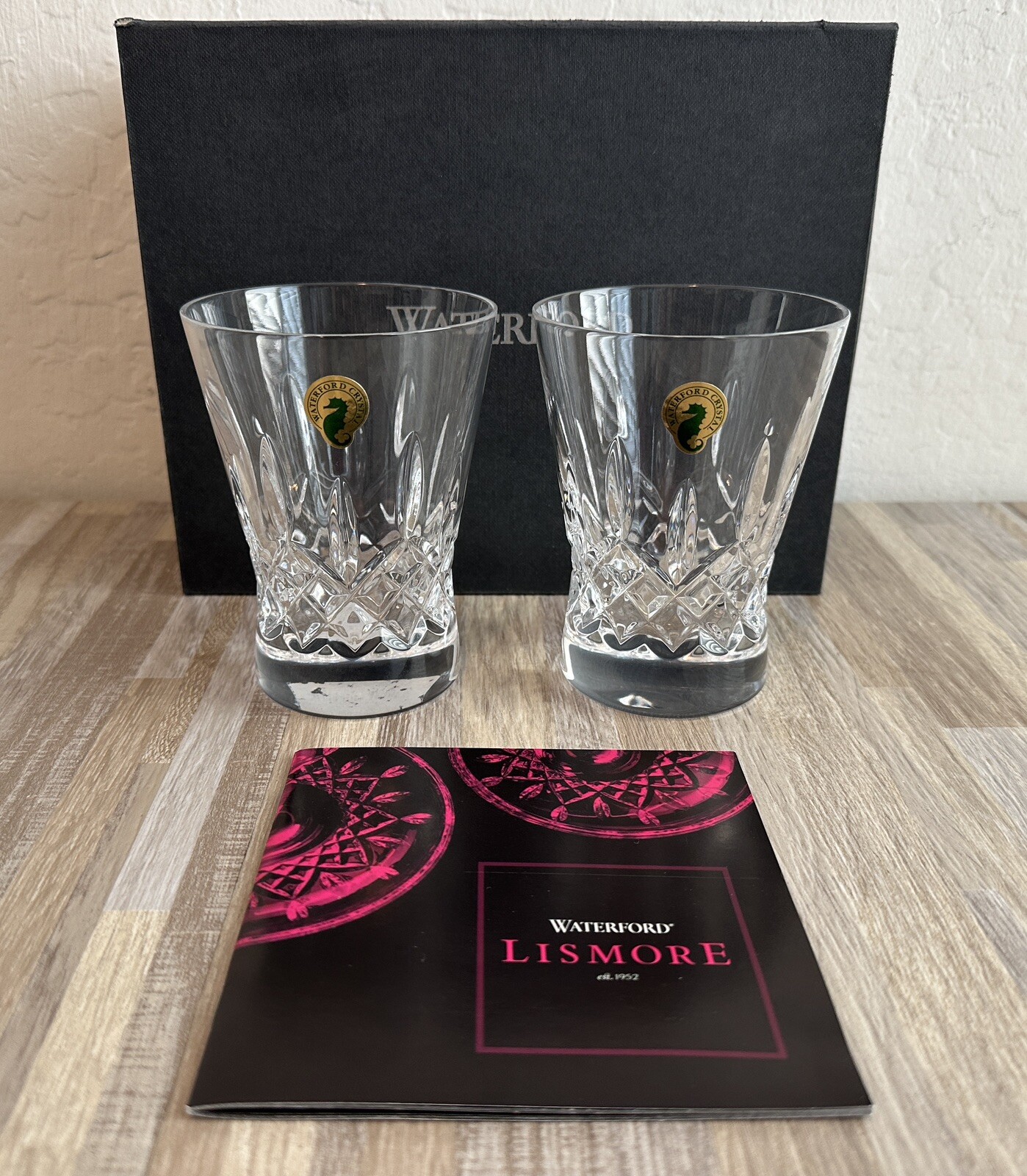 2 Verres Doubles Anciens Waterford Lismore Pops Violet - En Cristal, Neufs (boîte Ouverte), Collection