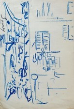 Robert savary - drawing original - pastel - the alley