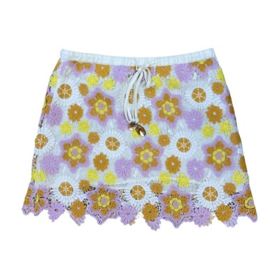ZARA Floral Crochet Retro Mini Skirt S ASO Enid Sinclair Wednesday