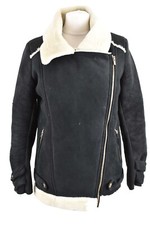 Bellfield Black Faux Leather Jacket Size 8/xs Womens Full Zip Outdoors Outerwear