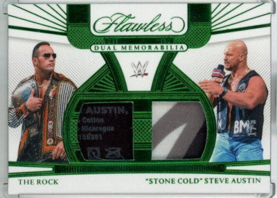 2024 Panini Flawless The Rock Steve Austin Dual Memorabillia 1/5 Patch SSP SP