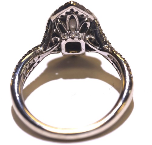 14k white yellow gold SI1 H .87ct marquise diamond engagement ring 5g ladies 6 - Picture 9 of 21