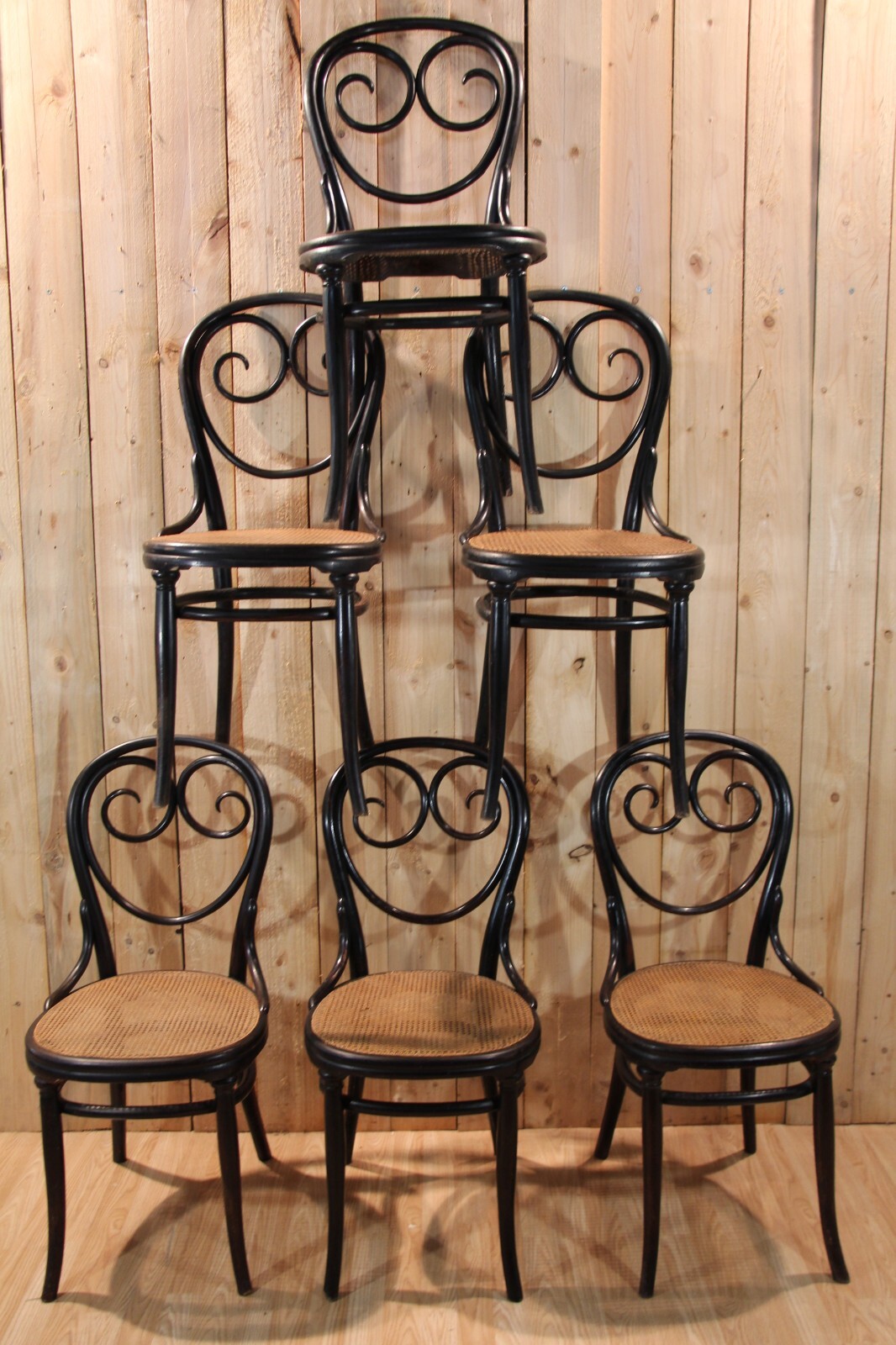 Série de 6 chaises Thonet n°2 Napoléon III