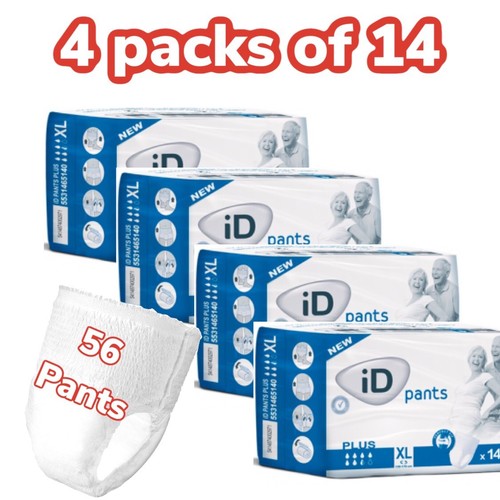iD Pants Plus Case Saver Extra Large 4 Packs of 14 Incontinence Pants