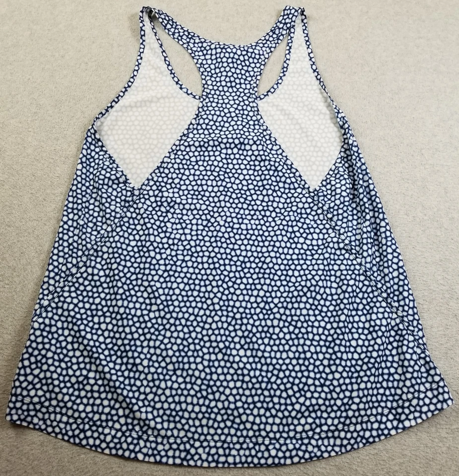 Camiseta sin mangas Gap Fit para mujer grande L azul blanco geométrica sin mangas espalda deportiva gimnasio Foto 4 de 4