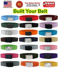 ADJUSTABLE CANVAS MILITARY WEB BELT METAL BUCKLE MEN WOMEN 36" 44" 56" 64" 72"