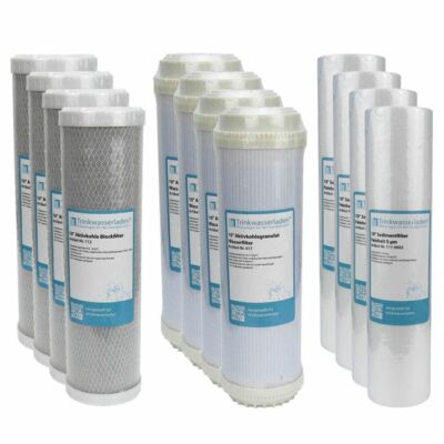 2 Jahre Filter Set 10'' 12-teilig Ersatzfilter Umkehrosmose RO Sediment Aktivk.