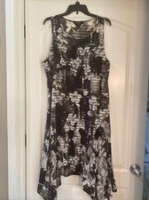 Simply Vera Vera Wang XL Black & White Sleeveless Dress! Nice Quality! VGUC!