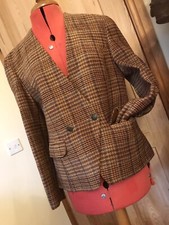 GENUINE VINTAGE 80s TWEED JACKET ALEXON HERRINGBONE CHECK WOOL COUNTRY SPORT 10