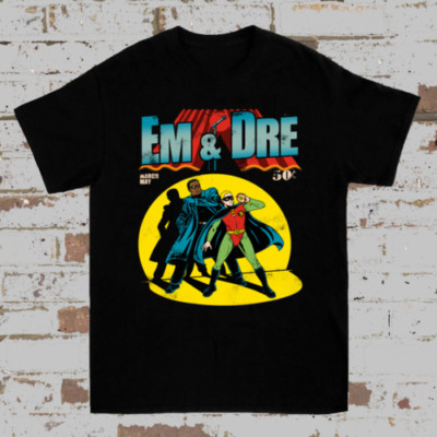 Dr. Dre and Eminem T-Shirt Cotton Black Short sleeve all size S to 5XL