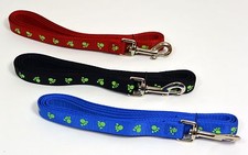 NEW Saf-T-Paw 6' Long Dog Nylon Paw Printed Leash Lead Small 5/8" W
