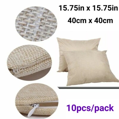10pcs/pack Linen Sublimation Blank Pillow Case Cushion Cover 40x40cm US Stock