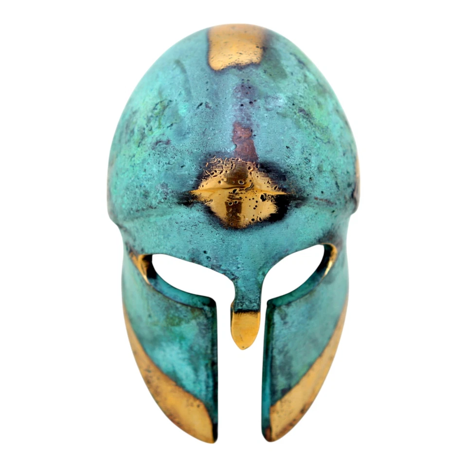 Casco Espartano Antiguo Griego Museo Bronce Réplica 376 Foto 4 de 4