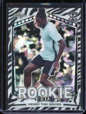 2022 Leaf Metal Soccer Zebra Crystal Henry Timi Davies Rc #MS-07 (2/5)