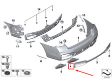 BMW 7 G11, G12 Linke Auspuffrohrblende 8094569 51128094569 NEUES ECHTES