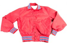 Vintage GEM Sportswear Youth Red Blue Jacket Nylon Snap USA Made Size Youth XL