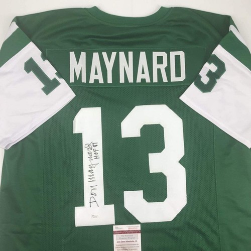 Autographed/Signed Don Maynard HOF 87 New York Green Football Jersey JSA COA - Picture 2 of 4