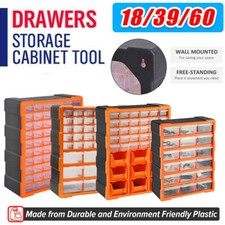 18/39/60 Multi Drawer Parts Storage Cabinets Unit Organiser Home Garage Tool Box